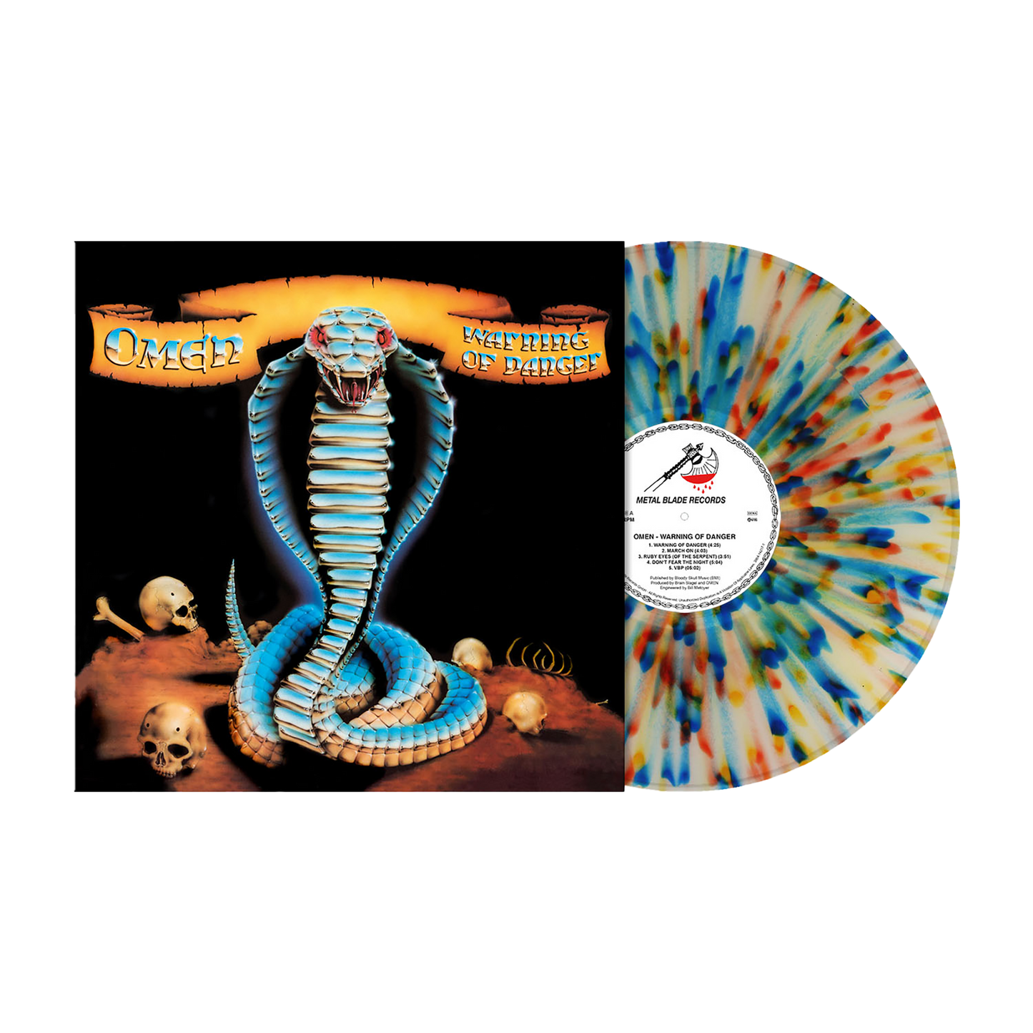 Omen (Warning Of Danger-40th Anni. RI) Clear Blue Orange Red Splatter Vinyl