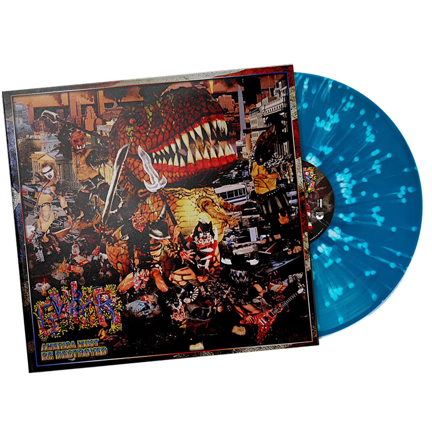 Gwar (America Must Be Destroyed) Blue w/White Splatter Vinyl