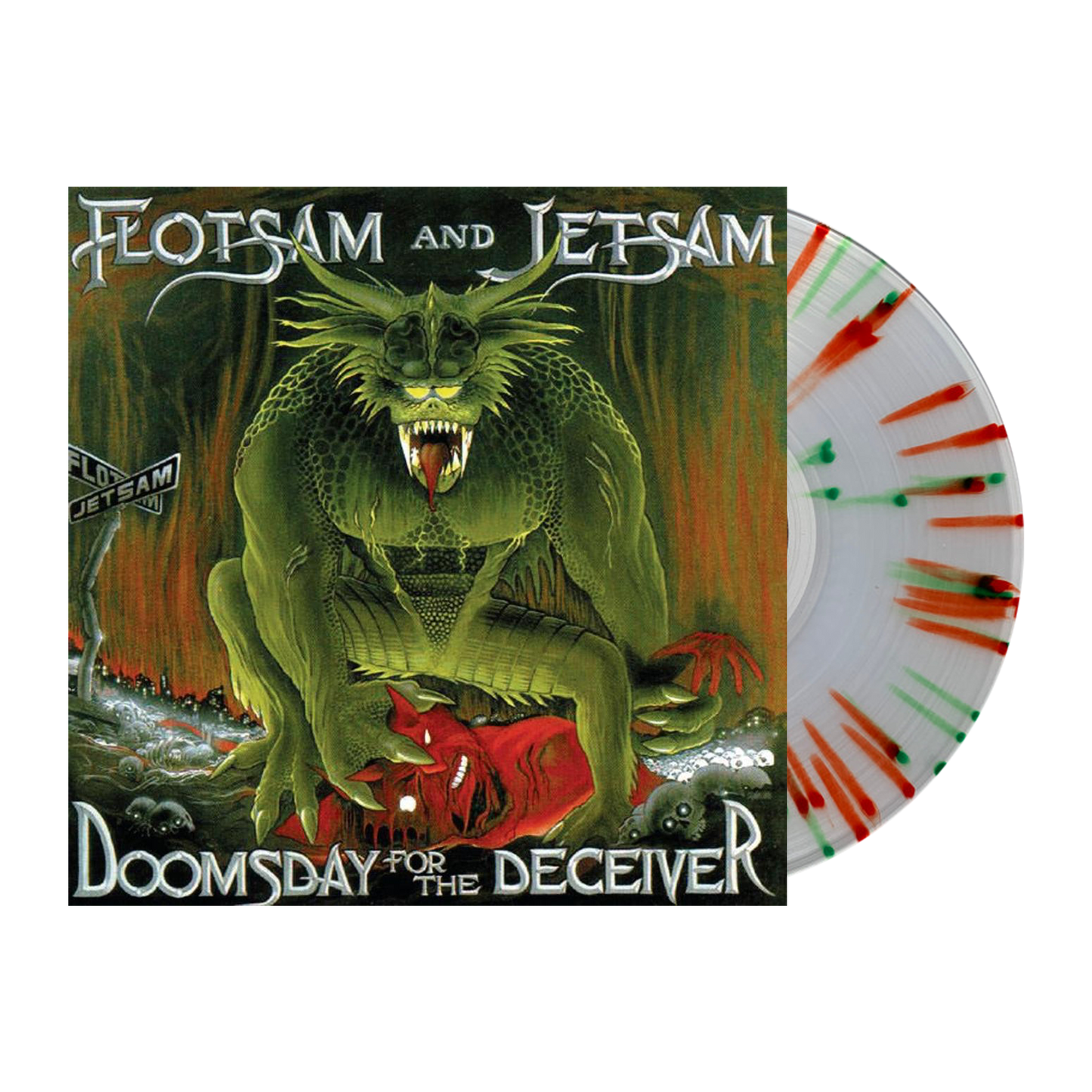 Flotsam & Jetsam (Doomsday For The Deceiver) Clear w/Green&Orange Splatter Vinyl