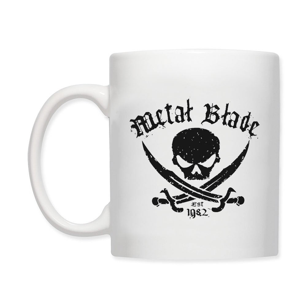 Metal Blade (Pirate Logo Est.) White Mug