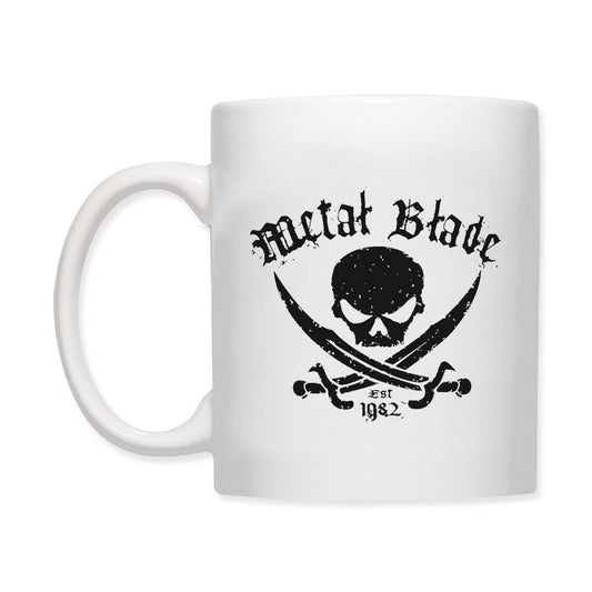 Metal Blade (Pirate Logo Est.) White Mug