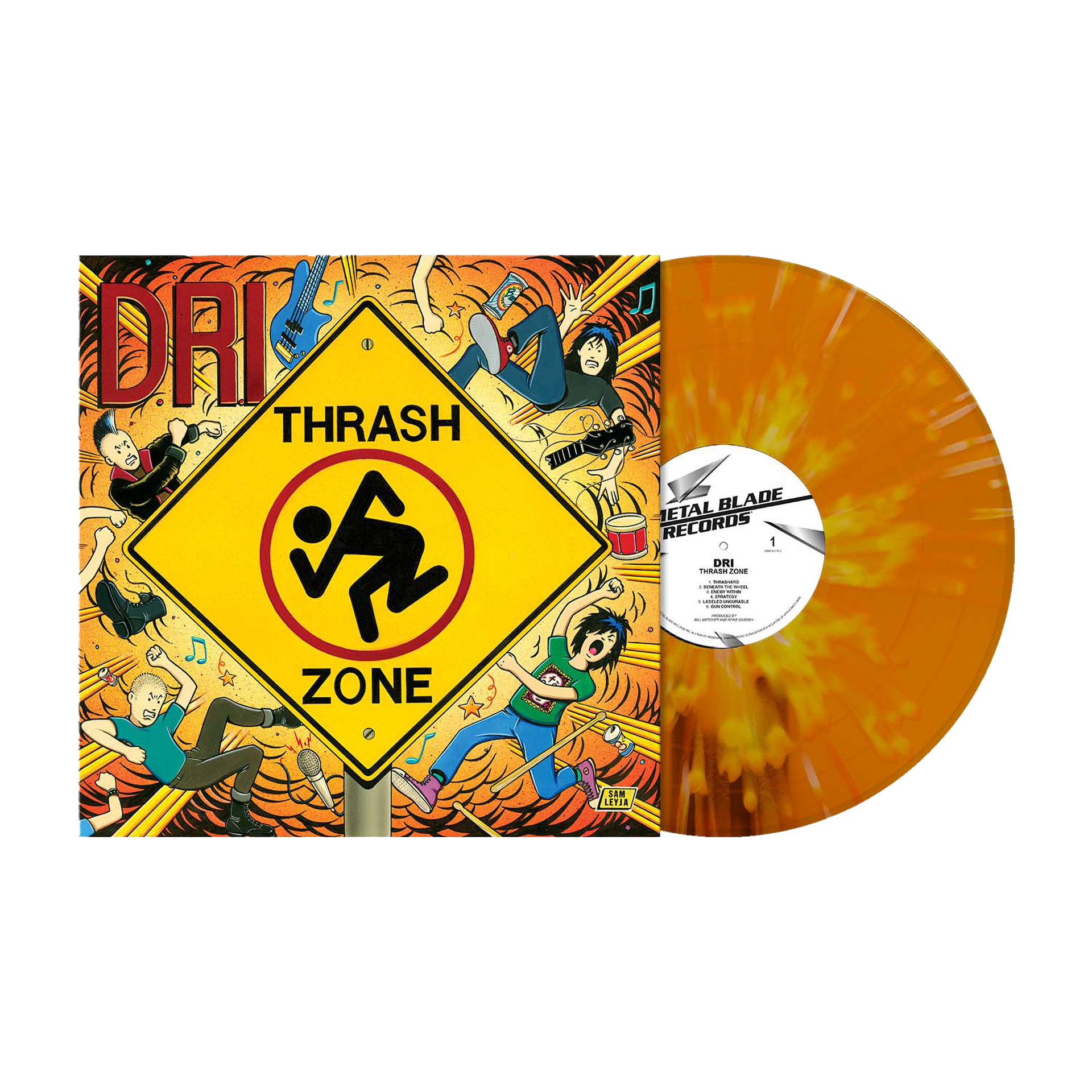 D.R.I. (Thrash Zone) Orange-Yellow/White Splatter Vinyl – Metal