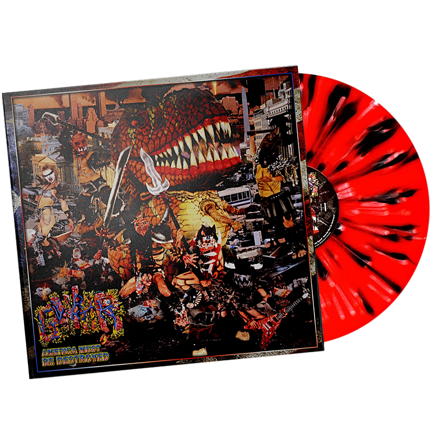 Gwar (America Must Be Destroyed) Red w/Black & White Splatter Vinyl